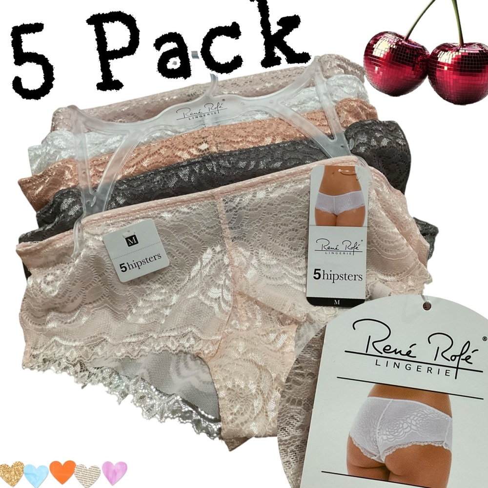 🌸 5 Piece Hipsters/Cheeky Lace